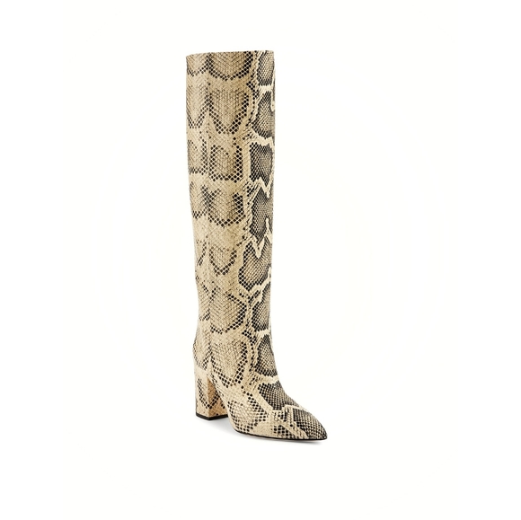 Paris Texas Knee High Snake Skin Python Leather Heeled Boots - Picture 7 of 13